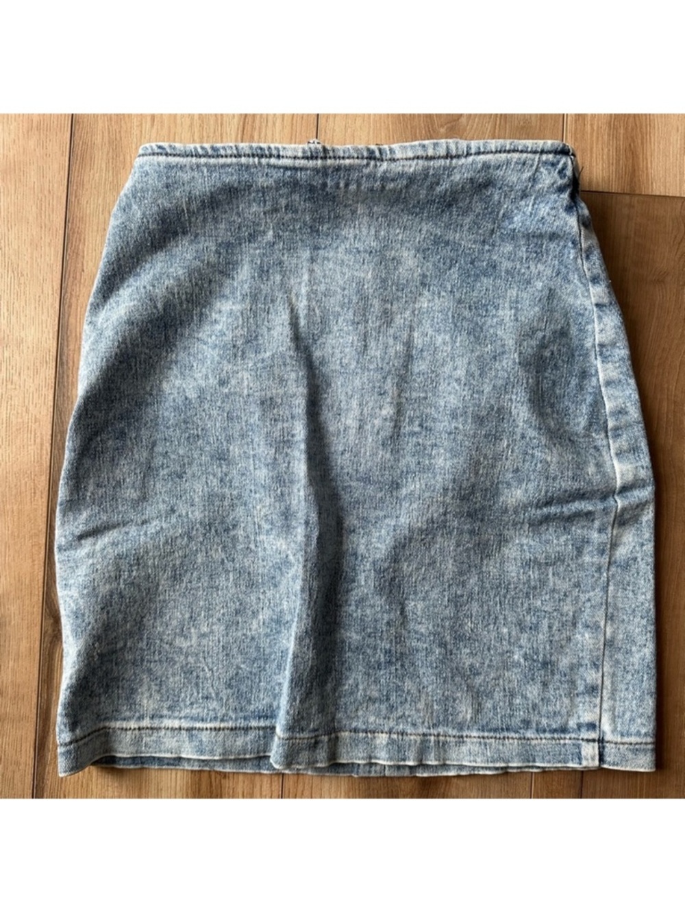 First vintage 90’s stone washed Denim Mini Skirt - Light Blue - Picture 6 of 6